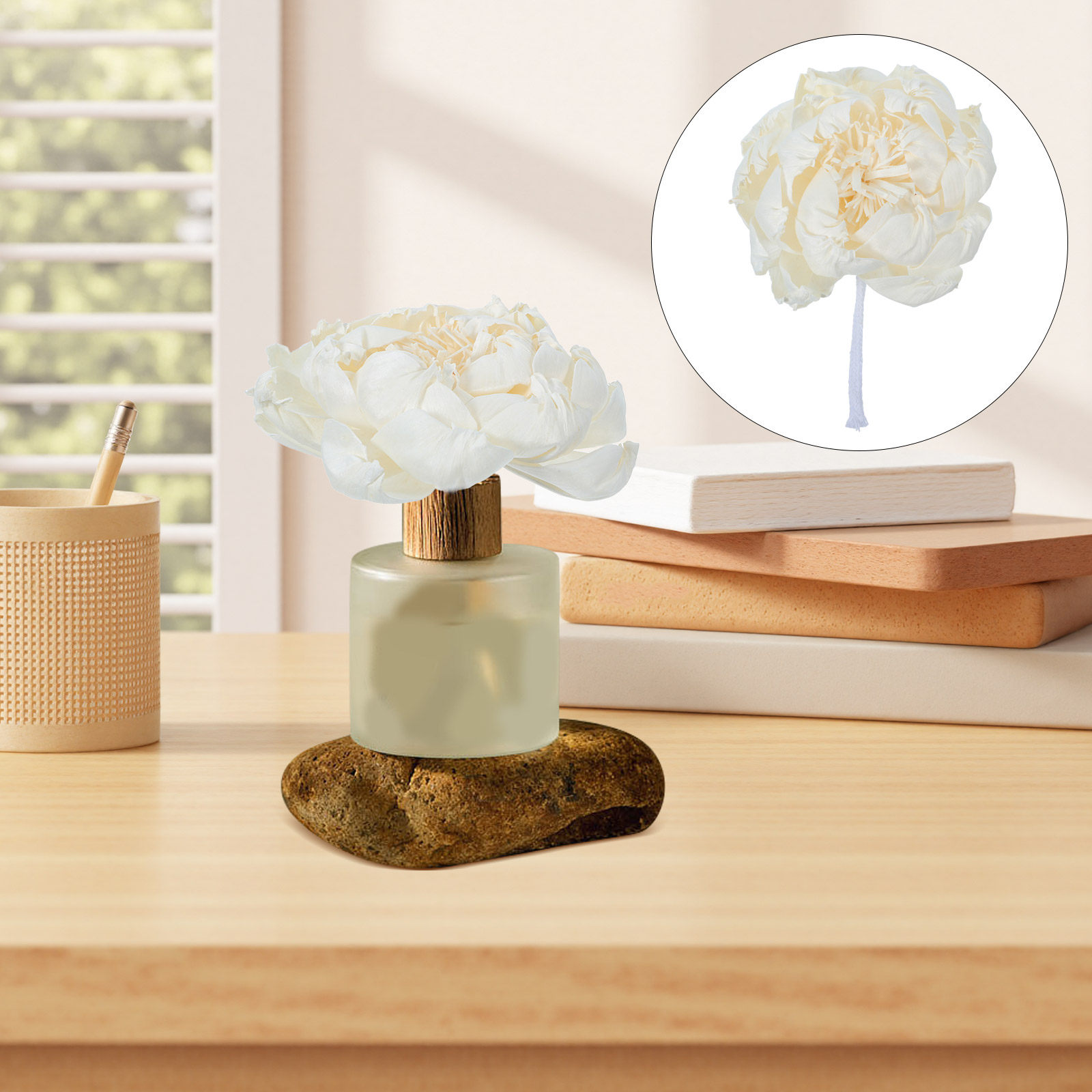 Home Fragrance And Diffuser - Diffuser Aroma Bunga Peony 12Cm, Bunga