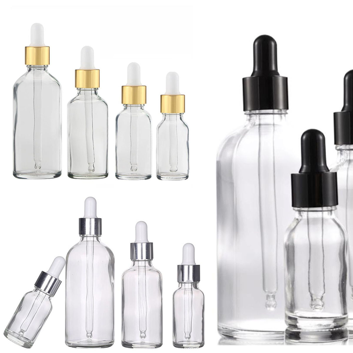 Home Fragrance Jar - Botol tetes kaca bening, 5/10/15/30/50/0ml dengan