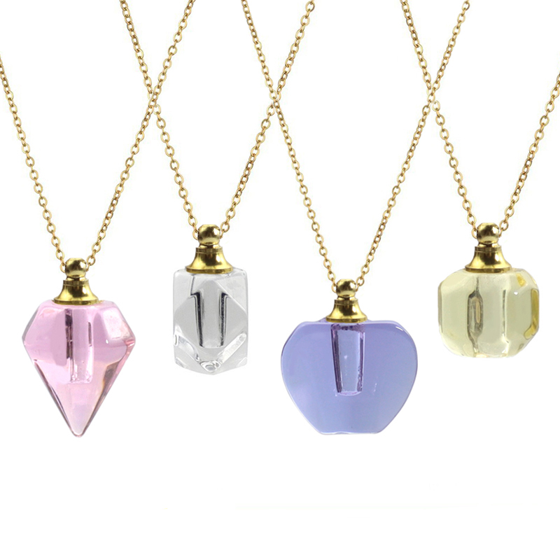 Home Fragrance Jar - 1 Buah Kalung Botol Kristal Liontin