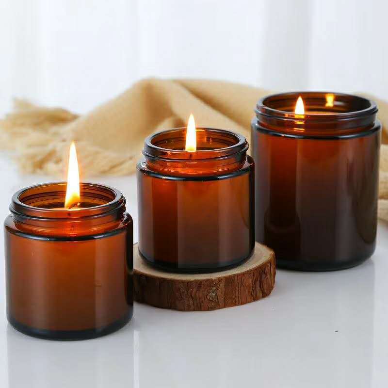 Amber Jar Candle - 6 Buah 100/250Ml Stoples Lilin Kaca