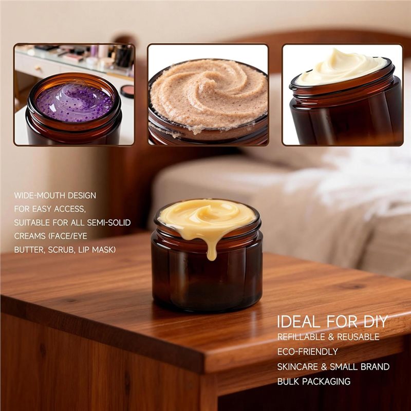 Amber Jar Candle - AA05 Untuk Kosmetik Buatan Sendiri, Balsem,