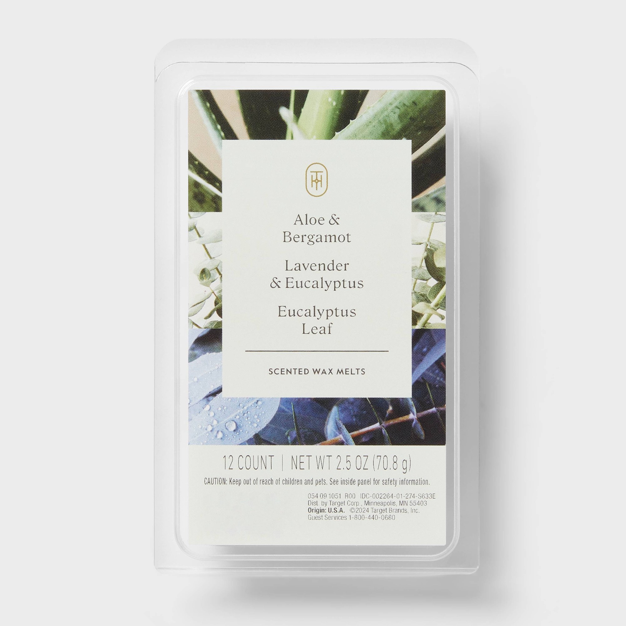 Home Fragrance Eucalyptus - Lilin Aromaterapi Botani 24ct dengan Aloe,