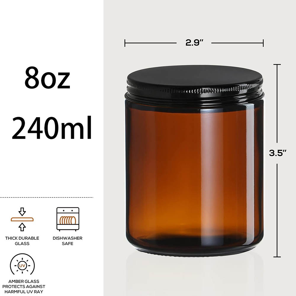 Stoples Kaca Amber 8oz dengan  - Amber Jar Candle ulasan dan harga