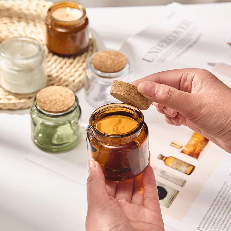 60 buah cangkir kaca lilin DIY - Amber Jar Candle ulasan dan harga